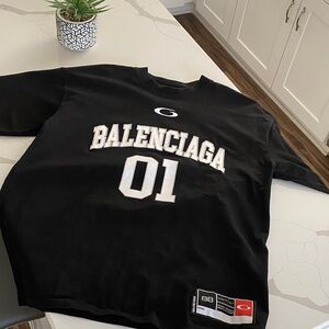Balenciaga Black and White Logo Tee